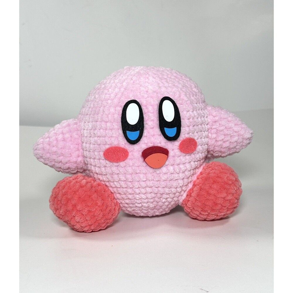 Kirby 8” Classic Plush Amigurumi Crochet Plush Homemade Nintendo Stuffed Animal